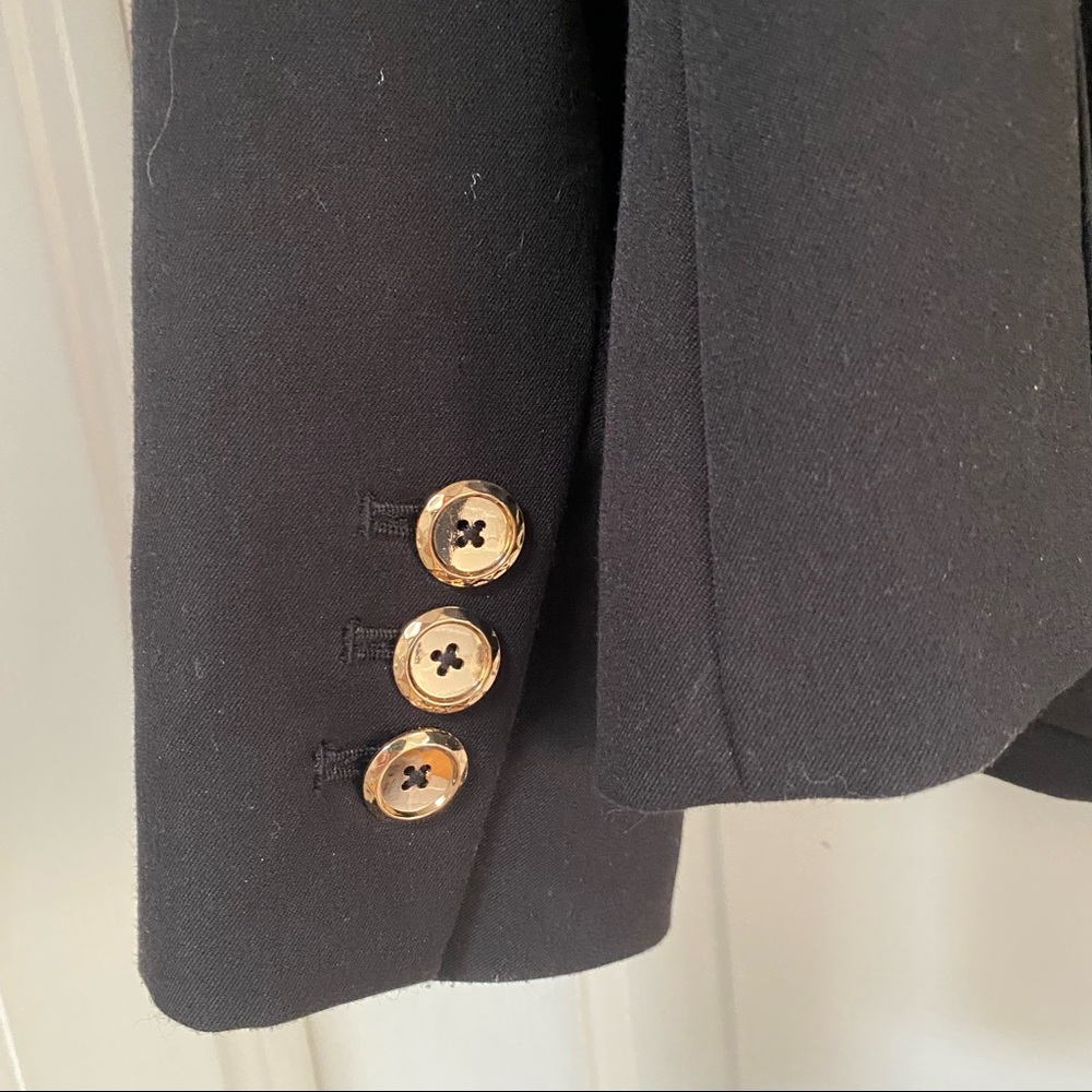 WHBM White House Black Market ruffle collar black blazer - Picture 8 of 12